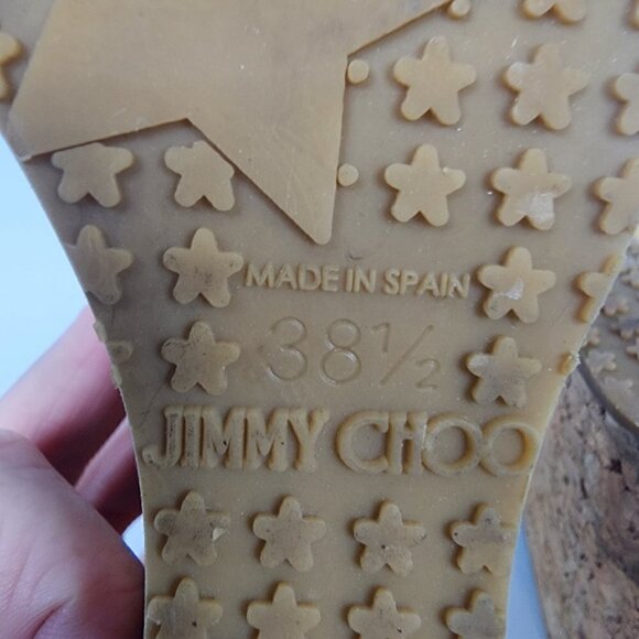 Jimmy Choo Leather Cork Wedges 38.5 - Picture 9 of 9